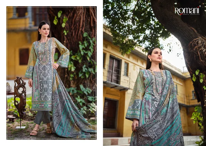 Aarzu Vol 10 By Romani Cotton Printed Embroidery Dress Material Orders In India